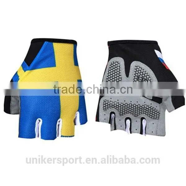 High Quality OEM Pattern Lycra Mesh Half Finger Thin Cycling Gloves photo-2