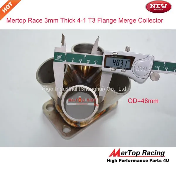 MERTOP Race 3mm Thick Full SS304 4-1 MERGE COLLECTOR Turbo Manifold Exhaust With T3 Flange photo-3