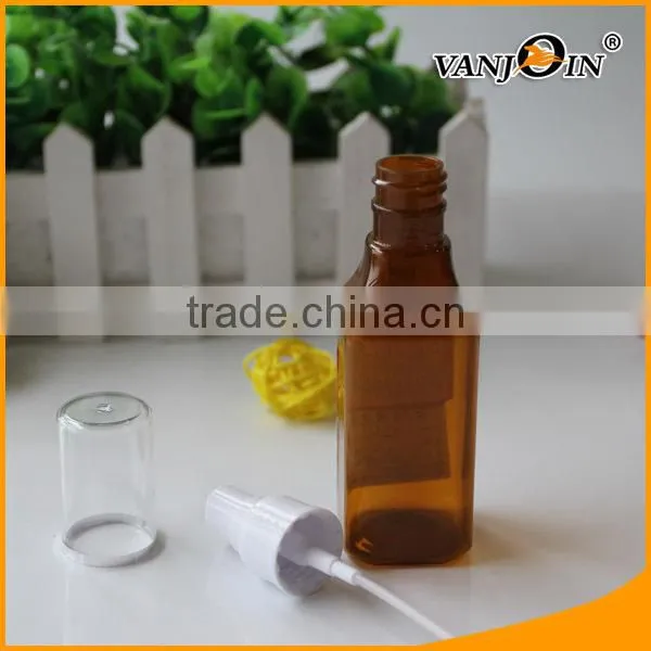 Empty 3oz Amber PET Plastic Bottle With Fine Mist Sprayer Wholesale photo-4