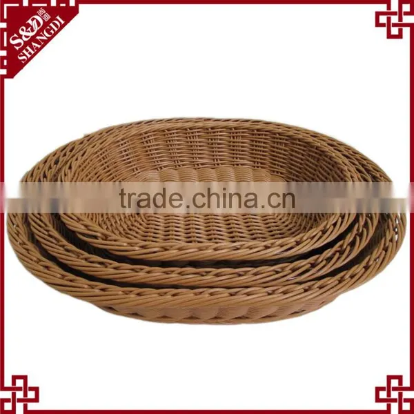 S&D Promotional decorative holiday wicker fruit candy basket tray,wicker gift storage basket