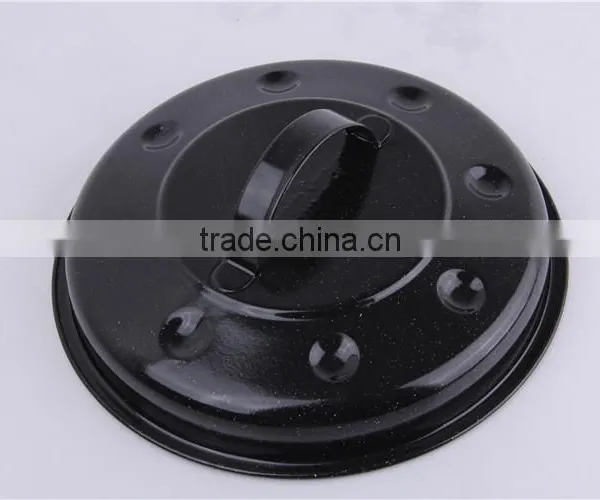 Kitchen Tool Black Round Enamel Shallow Baking Pan With Lid photo-5