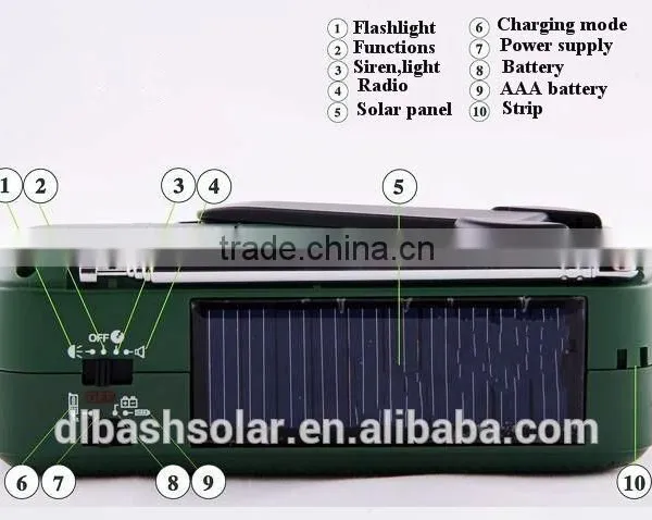 Emergency Solar Hand Crank Dynamo AM/FM/NOAA Weather Radio, Flashlight, Reading LED Light, Cell Phone Charger w/ USB Adaptor photo-6