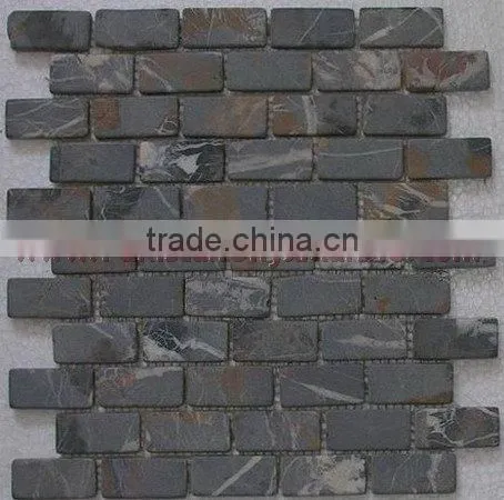 NATURAL BLACK AND GOLD ( MICAHEL ANGELO ) MOSAIC TILES photo-4