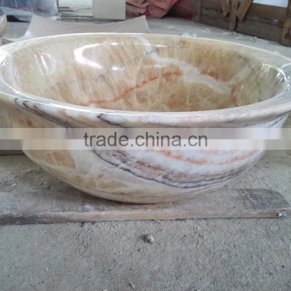 Luxurious Round Marble Sinks/onyx Basins for Personal Use photo-3