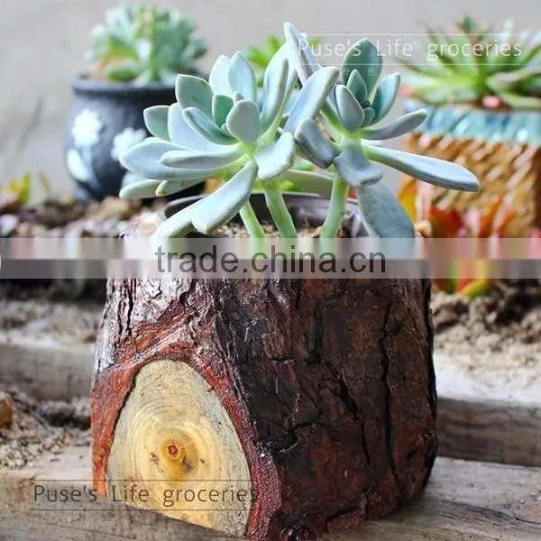Creative Garden Decor Handmade Small Wood Flower Planter photo-2