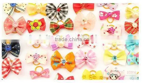 CY197 Handmade Pet Grooming Accessories Products Dog Bow Hair Little Flower Bows For Dogs Charms Gift photo-6
