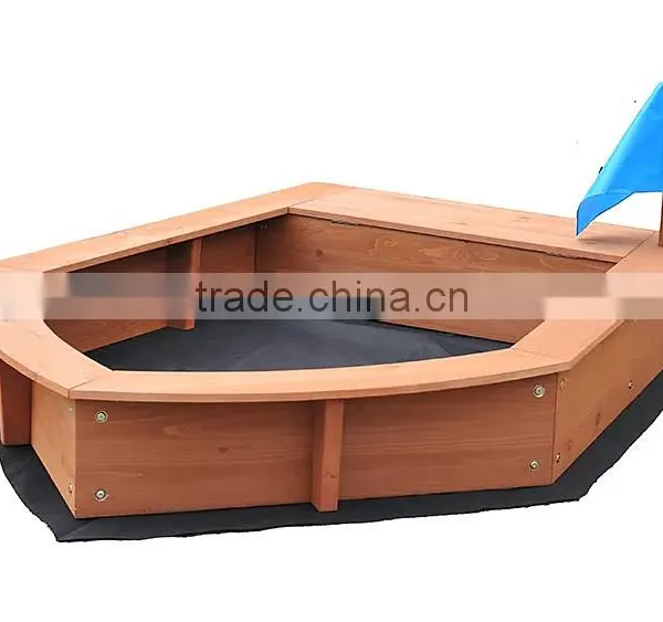Boat Sandpit, Garden Outdoor Wooden Sandbox photo-2