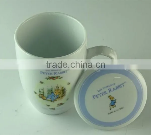 300ml Lovely Ceramic Coffee Mug,milk Mug With Cap for Promotion photo-2