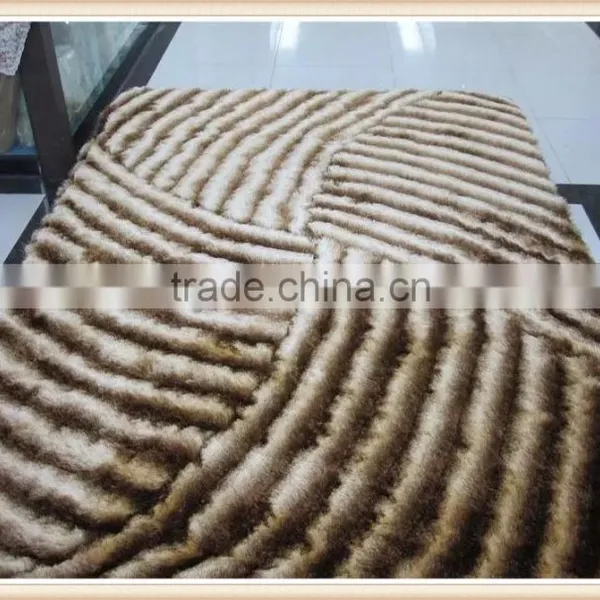Thick Vibrant Blue 3D Style Floral Sparkle Mat Deep Glossy Shag Pile Floor Rugs photo-5