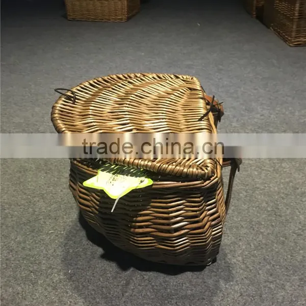 Eco-friendly Handmade Wicker Woven Bicycle Accessories Front Bicycle Basket photo-2