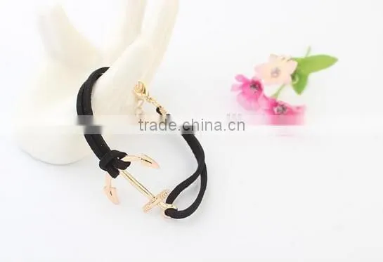 Bracelet Women 2017 Leather Bracelet Anchor Bracelet photo-5
