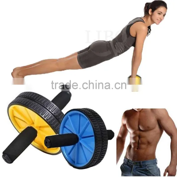 NEW ABS ABDOMINAL EXERCISE WHEEL GYM FITNESS BODY STRENGTH TRAINING ROLLER BLUE H0099 photo-2