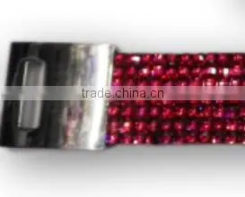 Hot Sale Gift Leather With Crystal Gem Decoration, Bracelet With Zinc Alloy Locking Part, photo-5