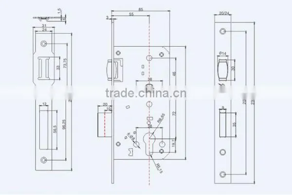 Classic Model and Competitive Security Miotise Lock Body 55x72 photo-2