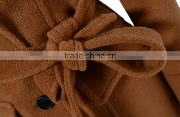 High Quality Camel Color Beautiful Long Coat for Women photo-3