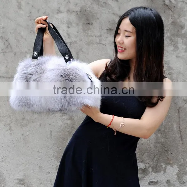 CX-H-17E High Quality Women Real Fox Fur Handbag photo-2