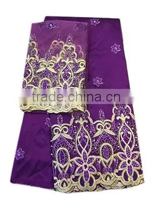 Good Quality African George Lace Fabric for Beautiful Garments With Unique Applique With Beads and Stones GPF009 photo-3