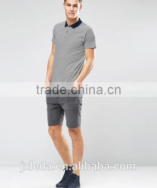 Latest Design Stripe Jersey 100% Cotton Men Polo Shirt OEM/ODM Service photo-4