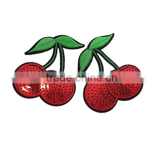 2017fruit Professional Wholesale Strawberry Sequin Applique Patch Embroidery photo-6