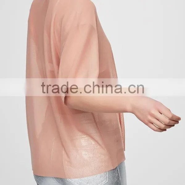 Lady Latest Fashion Sexy New Trendy Woman Mesh Blouse photo-5