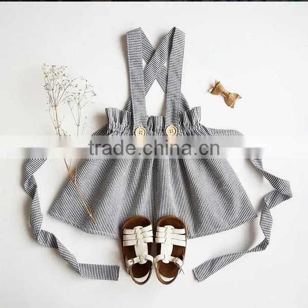 New Designs 0-6 Years Baby Summer Frocks Designs Baby Girl Stripes Cotton Dress photo-2