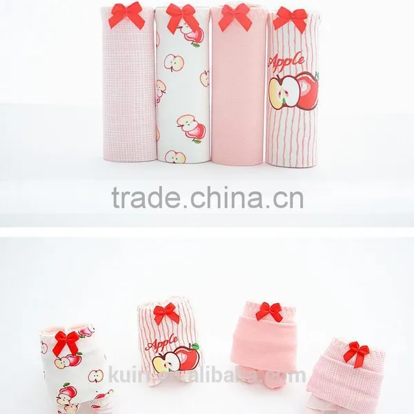 Cotton Seamless Brief Ladies Underwear Manufacturers Love Cute Pink Apple photo-3