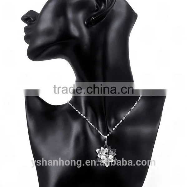 925 Silver Set Auger Stereo Lotus Pendant Necklace photo-5
