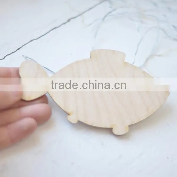 Big 12cm Wooden Fish Shape Craft Make Your Own DIY Decorations photo-3