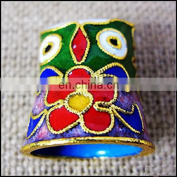 Chinese Vintage Cloisonne Enamel Egypt Sphinx Thimble CTGY040 photo-3
