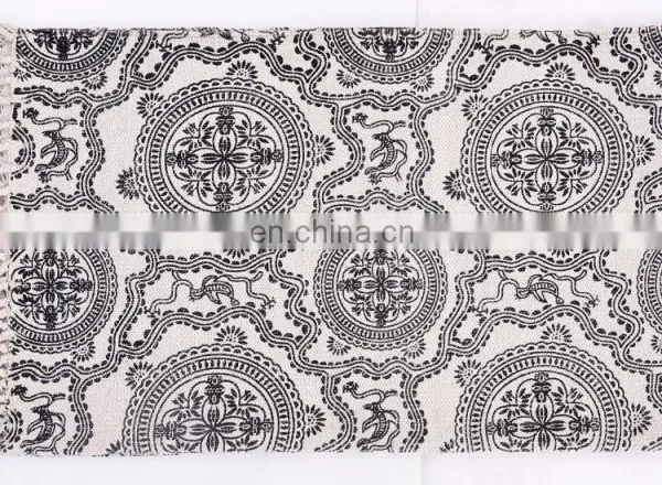 Indian Latest 3 X 5 Ft Black White Cotton Block Print Accent Area Dhurrie Rug Flat Weave Hand photo-3
