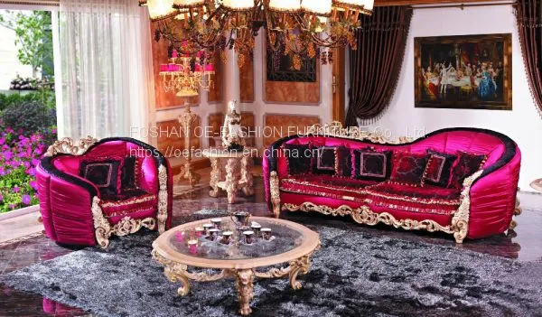 OE-FASHION American Style Antique Style Red Latest Design European Style Sofa photo-2