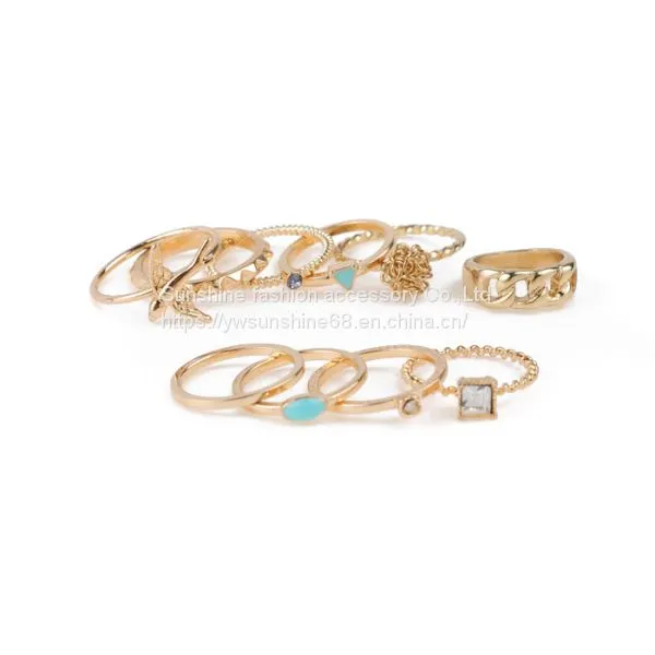Fashionable Ring Set R06-9686 ， Fashion Ring Sets，Engraved Rings，Metal Alloy Rings photo-3