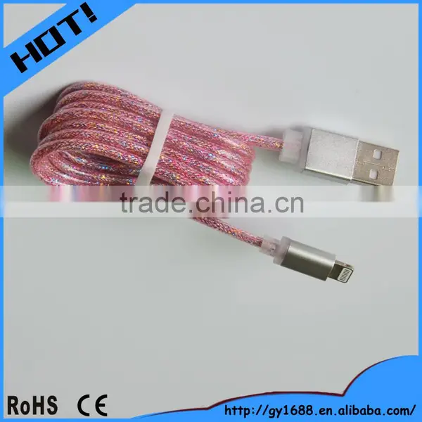 Red Color Usb Lighting Cable for Mobile Phone Charger 1m photo-3