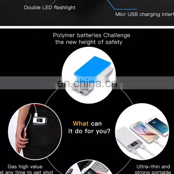 New Thin High Capacity 10000mah Single USB Port Leather Led Powerbank photo-2