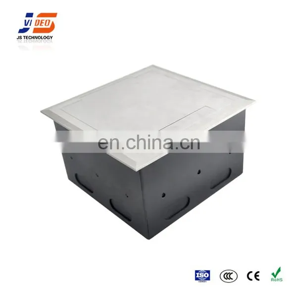 Silver Ac Brushed Golden Metal Power Multi Insert Network Floor Box photo-4