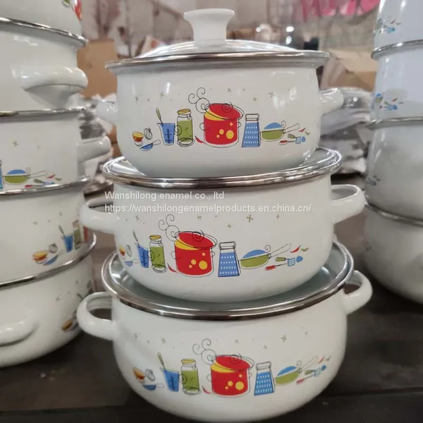Bule Enamel Cookware/enamel Casserole Sets With Enamel Lid Wholesale photo-3