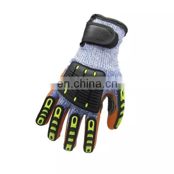 High Quality Knife Cut Resistant Protection Oilfield Construction Work Safety Impact Gloves photo-2