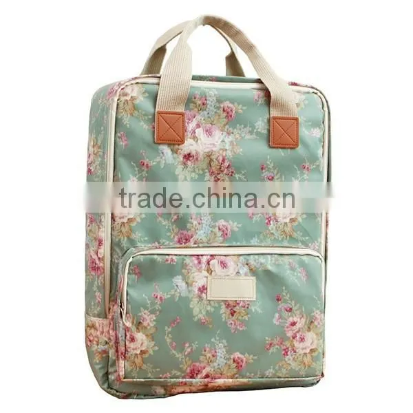 Brand Designer Flower Printing Diaper Backpack Waterproof Oilcloth Diaper Backpack Bags 2015 photo-2