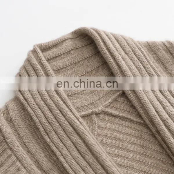 Custom Women's Knitted Tuxedo Design Winter Solid Pattern Casual Cardigan Coat With Batwing Sleeves Pockets Made Soft Cashmere photo-4