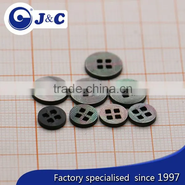 Black MOP Shell Buttons, Mother of Pearl Shell Buttons With Square Holes photo-3