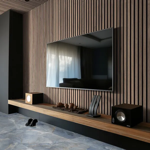 Eco-friendly Akupanel Acoustic Wood Panels SoundProof Wall Panel Wood Slat Acoustic Panel photo-5