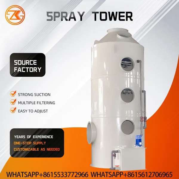 304 Stainless Steel Cyclone Hybrid Spray Tower Centrifugal Dust Paint Mist Removal High Temperature Flue Gas Washing Tower photo-5