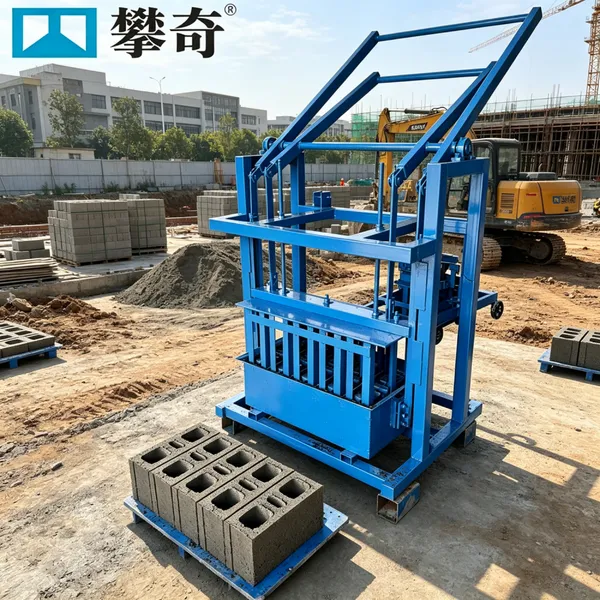 Wheel Mounted Egg Laying Manual Block Machine, No Power No Fuel Hand Press Brick Maker