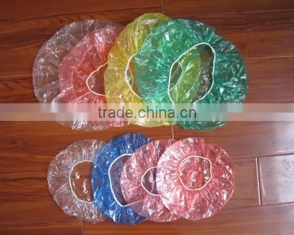 China Factory Price Disposable Plastic PE Printed Soft Shower Cap photo-4