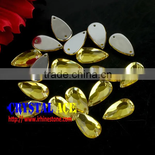 Wholesale Drop Sew-on Stone, Sew on Acrylic Rhinestone, Flat Back Acrylic Rhinestone for Wedding Dress DIY Crafts photo-3