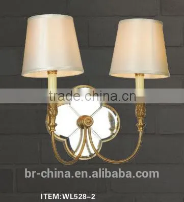 Double Lights Brass Crystal Wall Lamp for Living Room/hotel WL528-2
