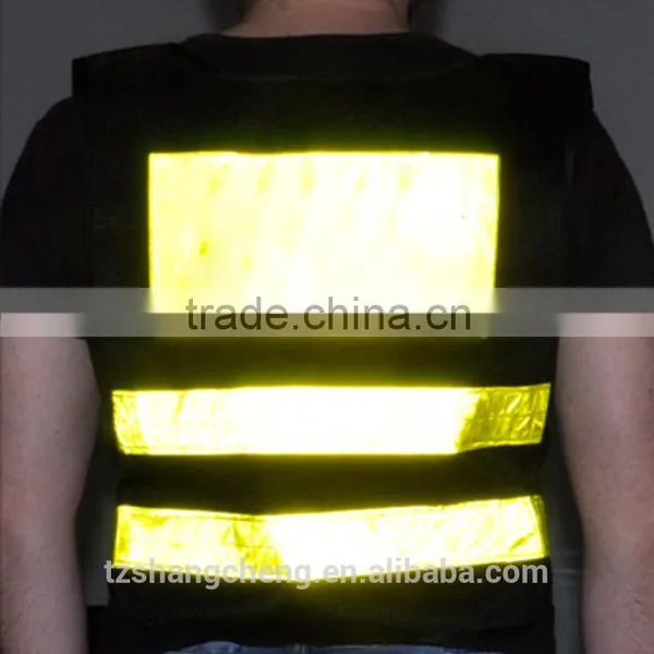 Yellow and Black Running Police Reflective Vest photo-4