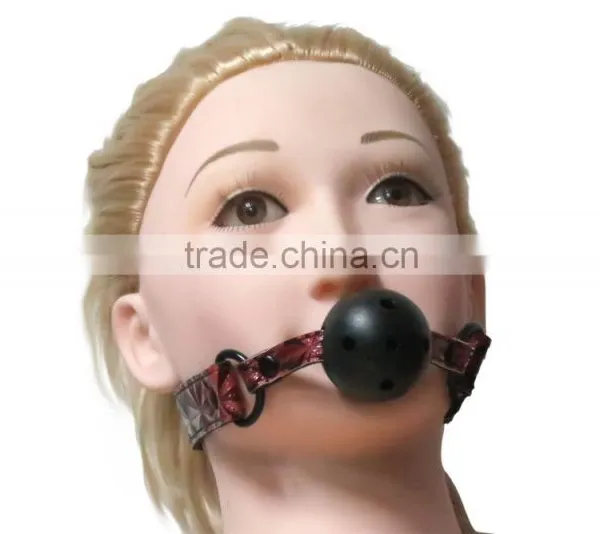 Wholesale Ball Gag Adjustable Leather Mouth Balls ,woman Knitted Strip Gag by Polyste photo-2