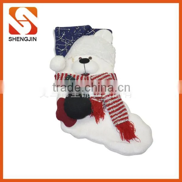 SJ-6953 Father Chirstmas Stocking Promotional Velvet Custom Christmas Socks photo-2