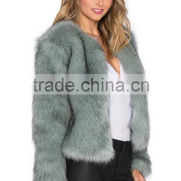 HSFC004 Girls Princess Style Faux Fake Fur Coat photo-2